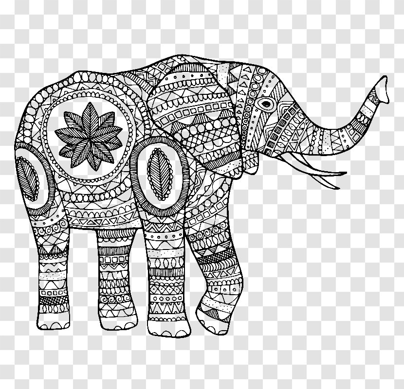 Indian Elephant African T-shirt - Monochrome Transparent PNG