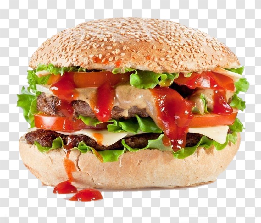 Hamburger Chicken Sandwich Fast Food Cheeseburger Barbecue - American - Ketchup Burger Transparent PNG