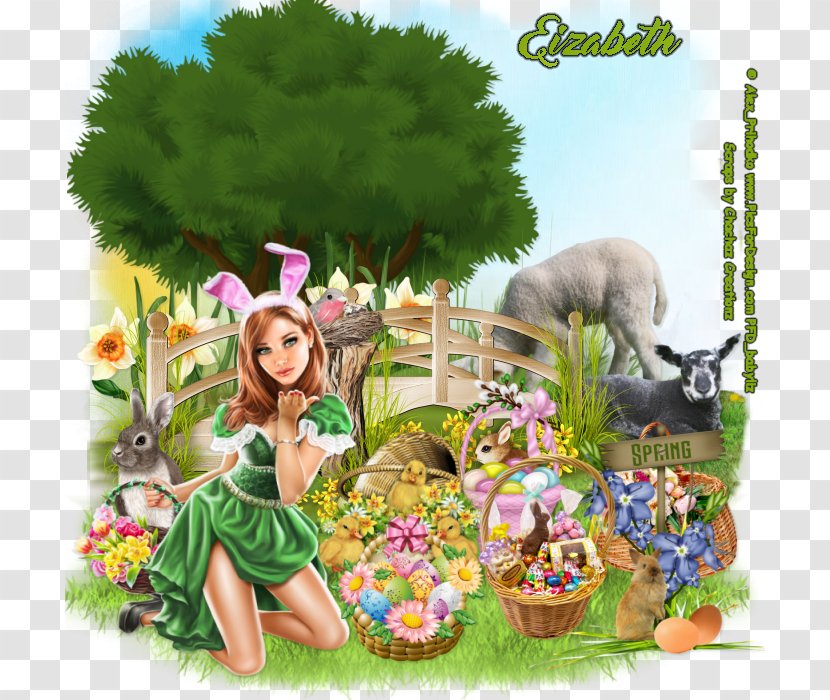 Floral Design Easter Bunny Fauna - Cartoon Transparent PNG