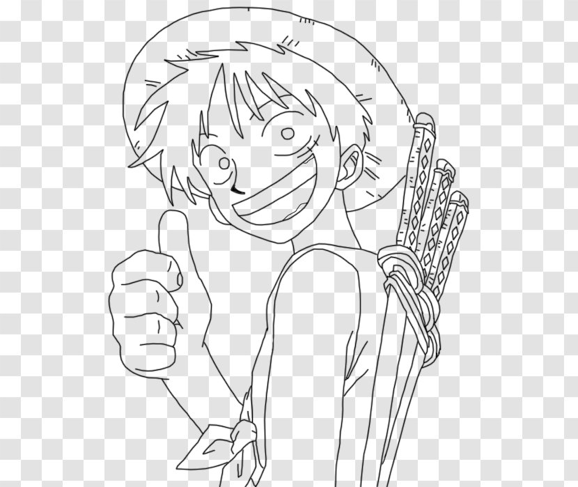 Line Art Monkey D. Luffy Portgas Ace Roronoa Zoro Drawing - Watercolor - One Piece Transparent PNG