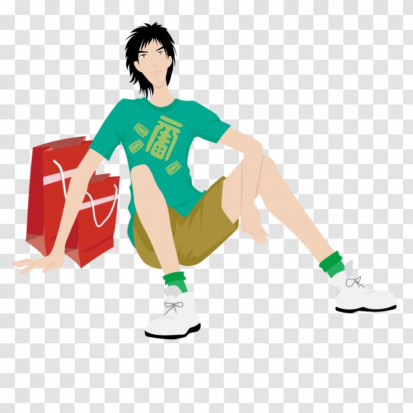 Man Illustration - Sports Uniform - Shopping Boy Transparent PNG