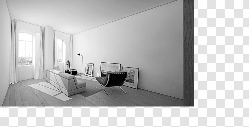 Window Interior Design Services House Furniture Product - Monochrome - Residential Structure Transparent PNG