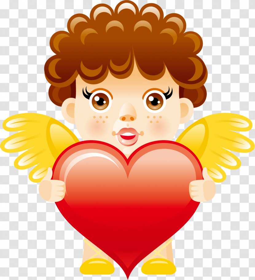 Heart Angel Clip Art - Flower - Cupid Vector Material Transparent PNG