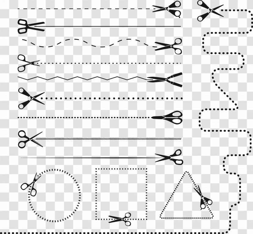 Scissors Royalty-free Clip Art - Silhouette - Style Dividing Line Transparent PNG