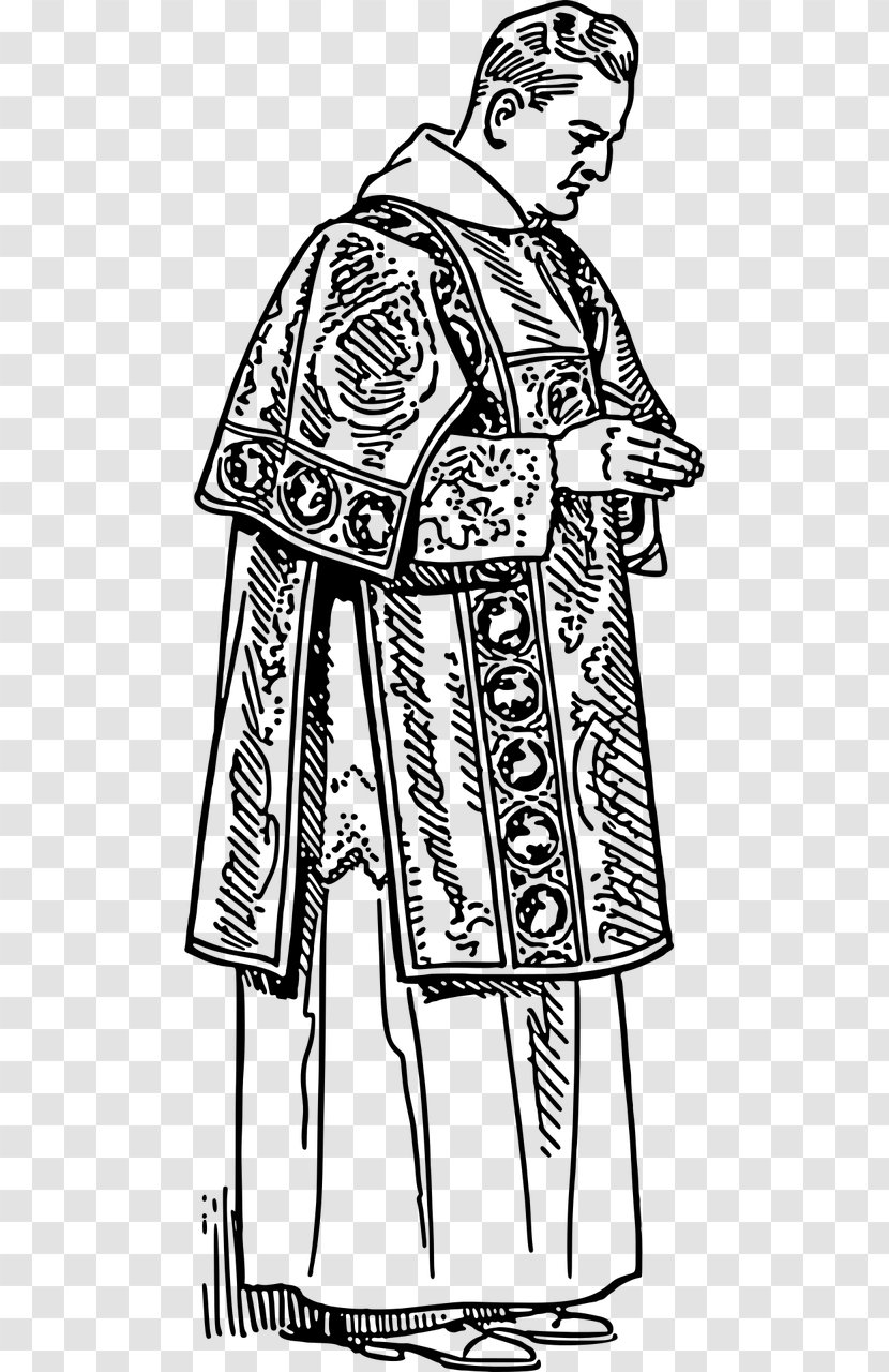 Deacon Dalmatic Drawing Priest Vestment - Costume - St Gertrudes Catholic Church Transparent PNG