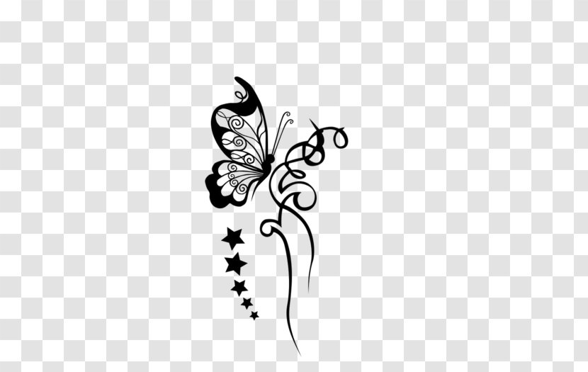 Black And White Flower - Butterfly - Monochrome Fashion Accessory Transparent PNG