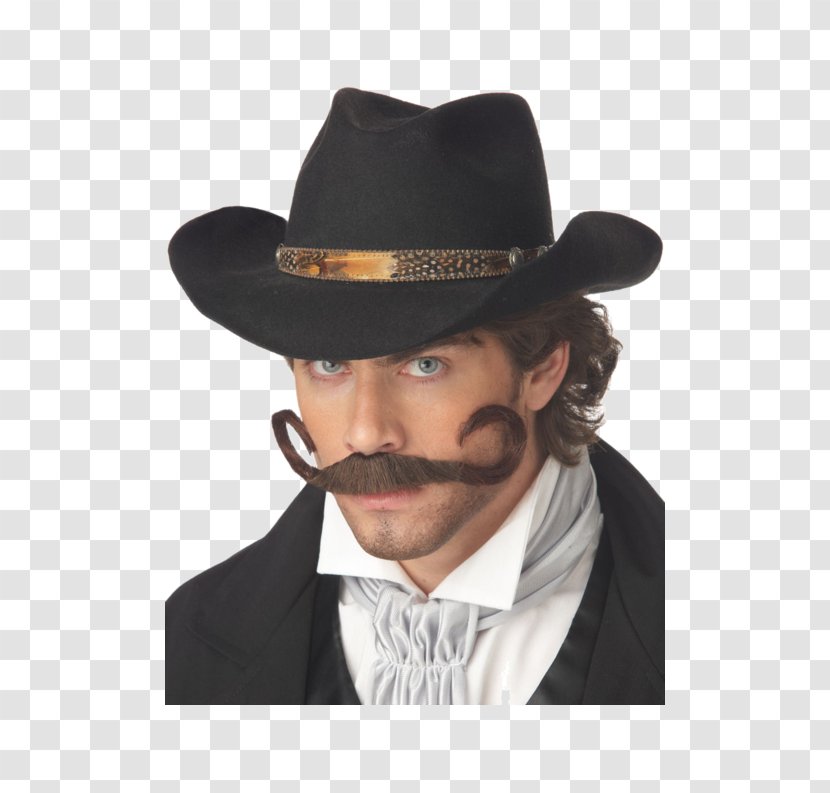 Cowboy American Frontier BuyCostumes.com Halloween Costume - Moustache - Hat Transparent PNG