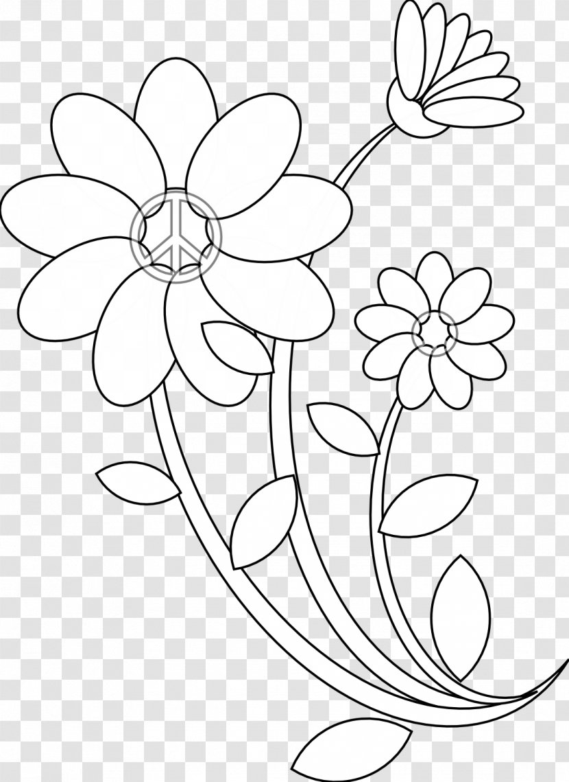 Floral Design Coloring Book Flower Pattern - Flora - Flowers Line Drawing Transparent PNG