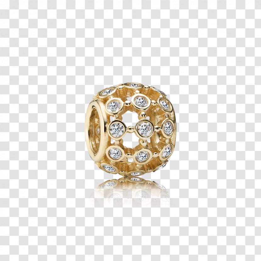 Pandora Earring Charm Bracelet Cubic Zirconia Gold - Bling Transparent PNG