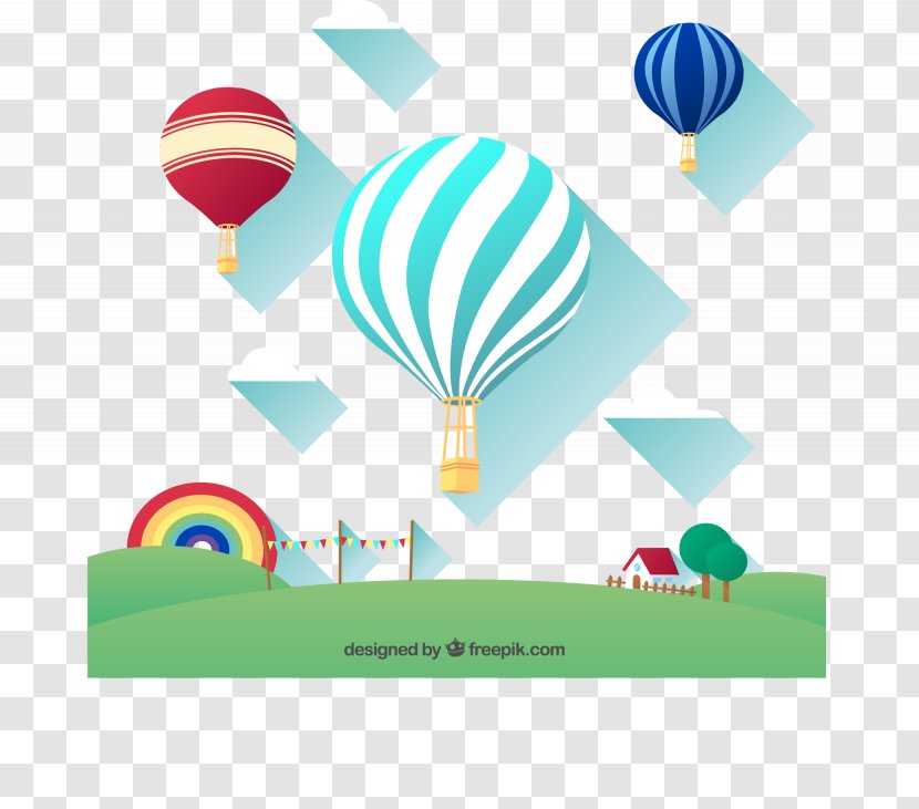 Flight Hot Air Balloon Euclidean Vector - Cartoon Rural Transparent PNG