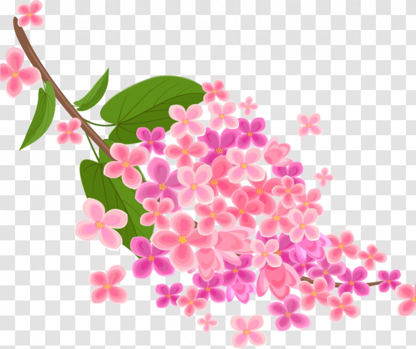 Pink Flowers Floral Design - Royaltyfree - Flower Transparent PNG