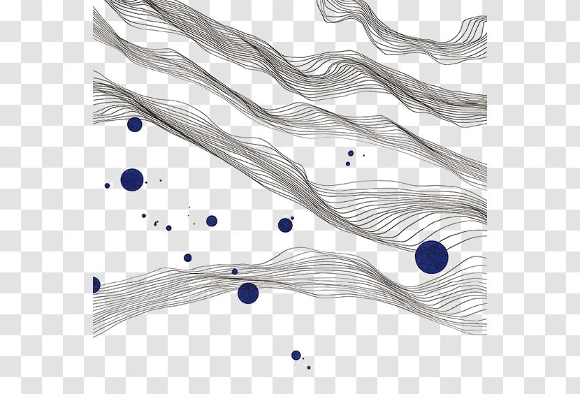 Abstract Art Drawing Watercolor Painting - Black Lines Transparent PNG