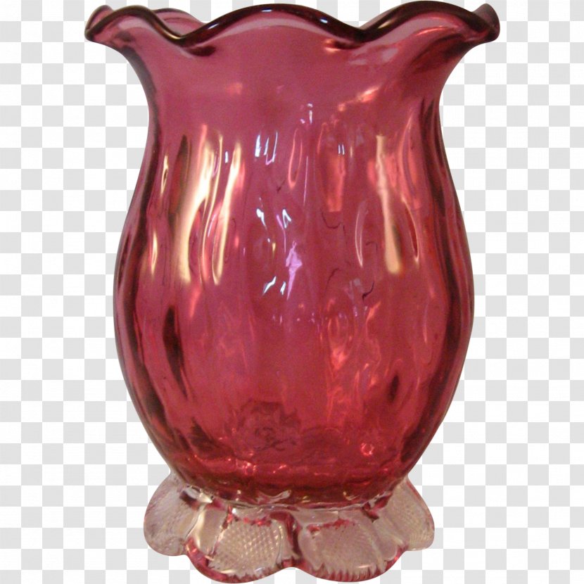 Vase Cranberry Glass Flowerpot Jug - Sugar Bowl - Red Transparent PNG
