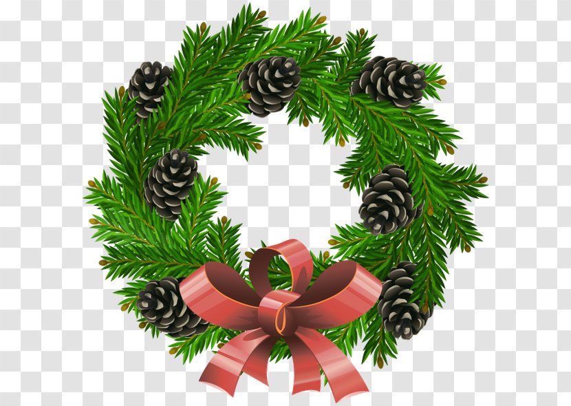 Wreath Christmas Garland Clip Art - Evergreen Transparent PNG