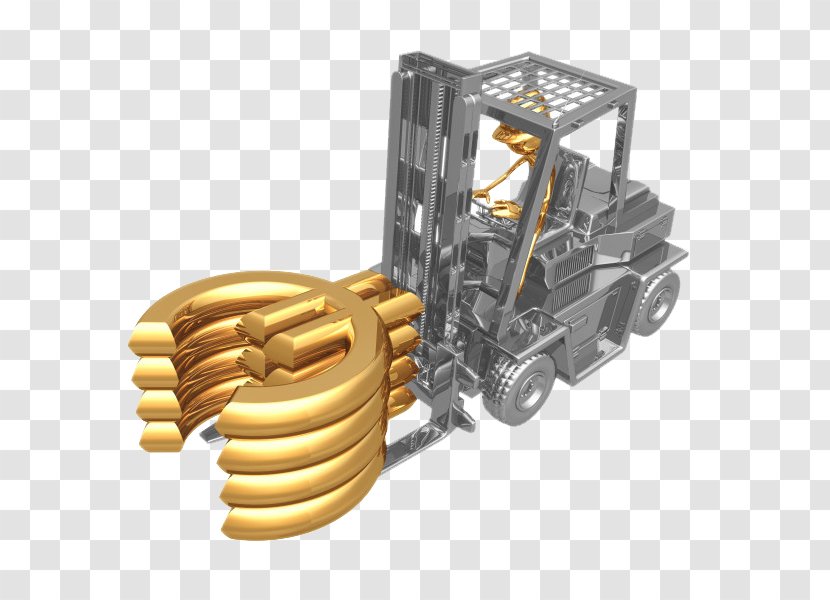 Forklift Photography 3D Computer Graphics Illustration - Driving A Golden Villain Transparent PNG