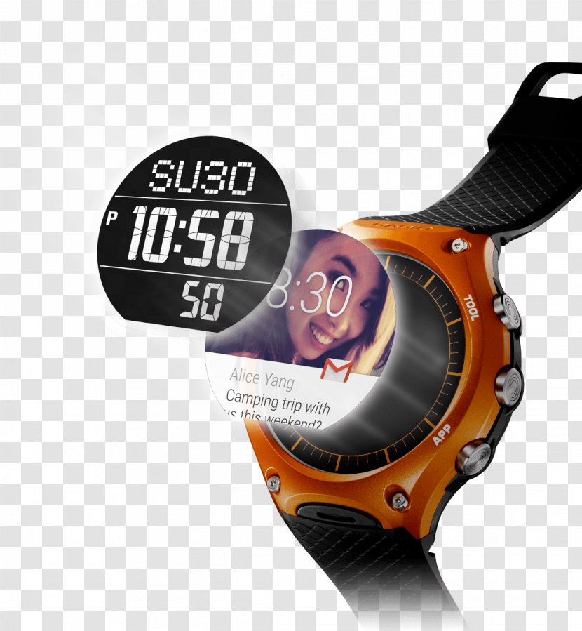 Smartwatch Casio Smart Outdoor Watch WSD-F10 Recreation Transparent PNG