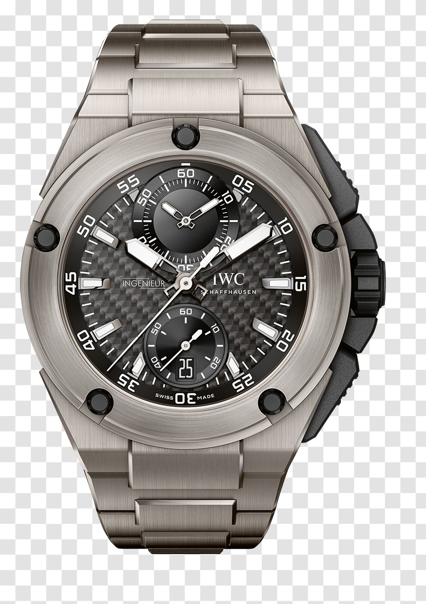 International Watch Company Chronograph Clock IWC Schaffhausen - Silver Transparent PNG