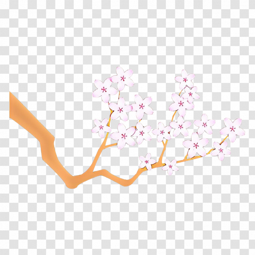 White Pink Branch Plant Blossom Transparent PNG