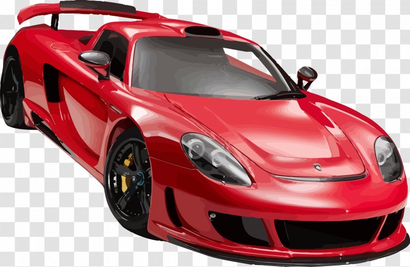Red Painted Porsche - Supercar - Grand Tourer Transparent PNG