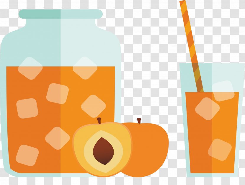 Orange Juice Cocktail Drink - Peach Design Transparent PNG
