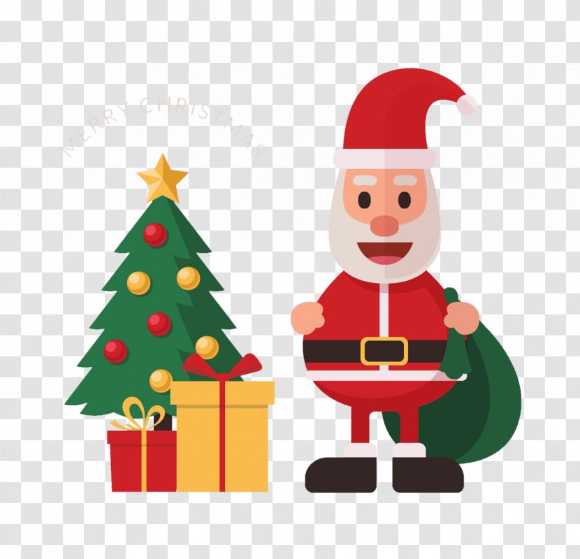 Santa Claus Christmas Tree Drawing Gift - Cartoon Creative Transparent PNG