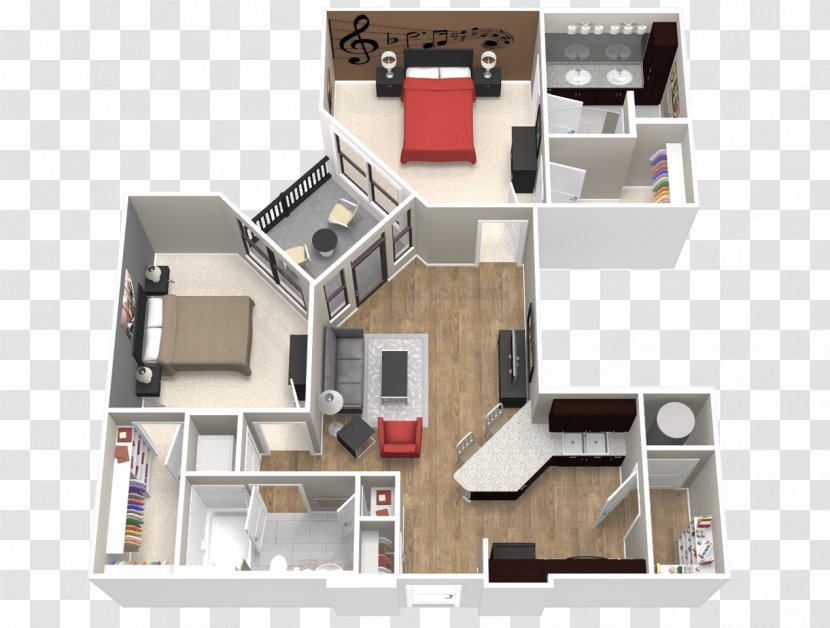 Manhattan Apartment Bedroom Renting House - Room - National Day Decoration Design Exquisite Transparent PNG
