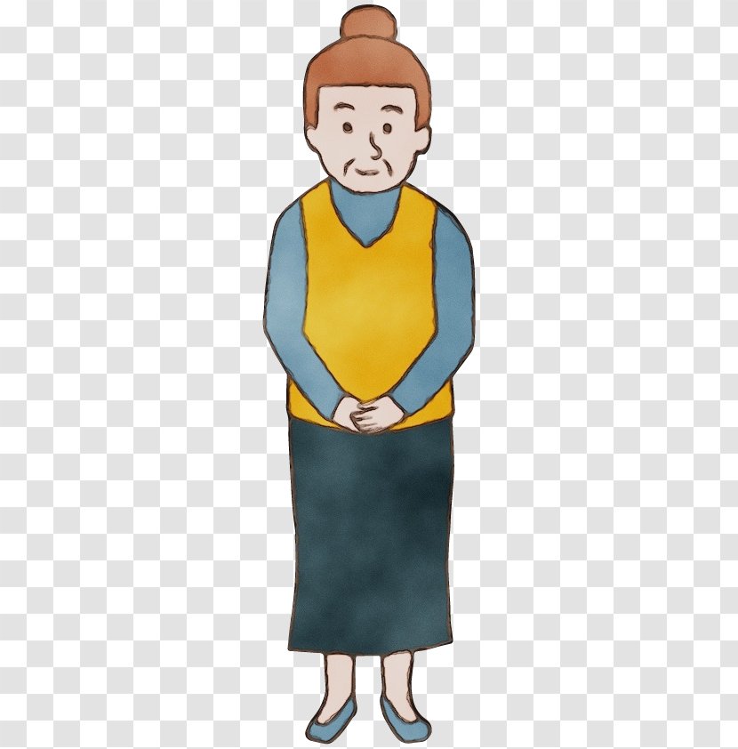 Watercolor Cartoon - Grandmother - Gesture Job Transparent PNG