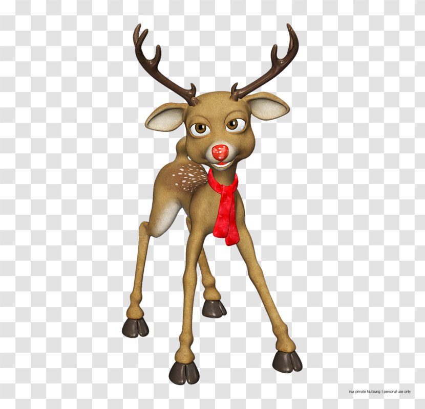 Rudolph Reindeer Santa Claus Christmas - Mammal - Cartoon Transparent PNG