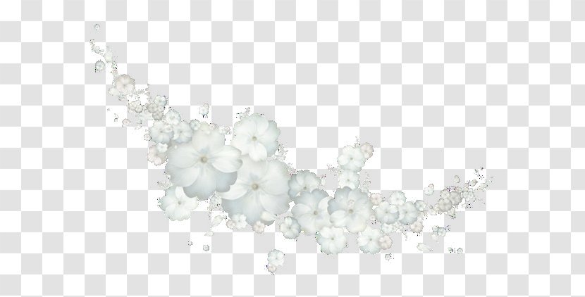Material Necklace Pearl Body Piercing Jewellery Pattern - Jewelry - White Flowers Decorative Embellishment Transparent PNG