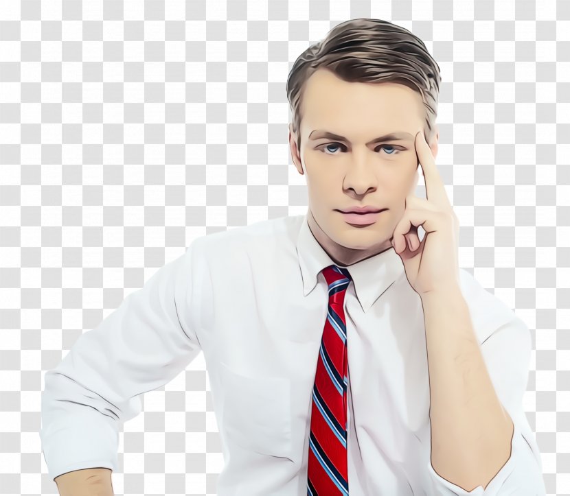 Tie Chin Nose Male Forehead - Whitecollar Worker - Businessperson Gesture Transparent PNG