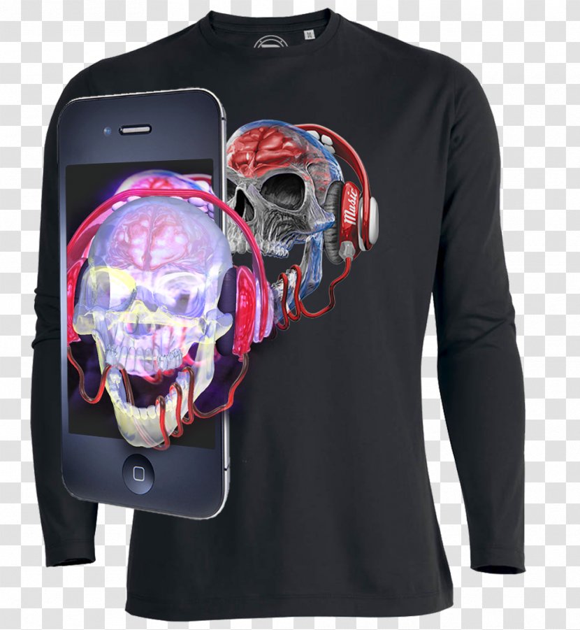 T-shirt Sleeve Skull And Crossbones Bluza - Pixel Evolution - 3d Transparent PNG