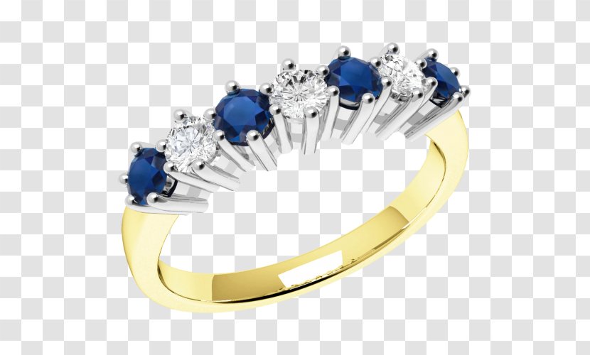 Sapphire Eternity Ring Brilliant Diamond - Cut - Golden Yellow Material Transparent PNG