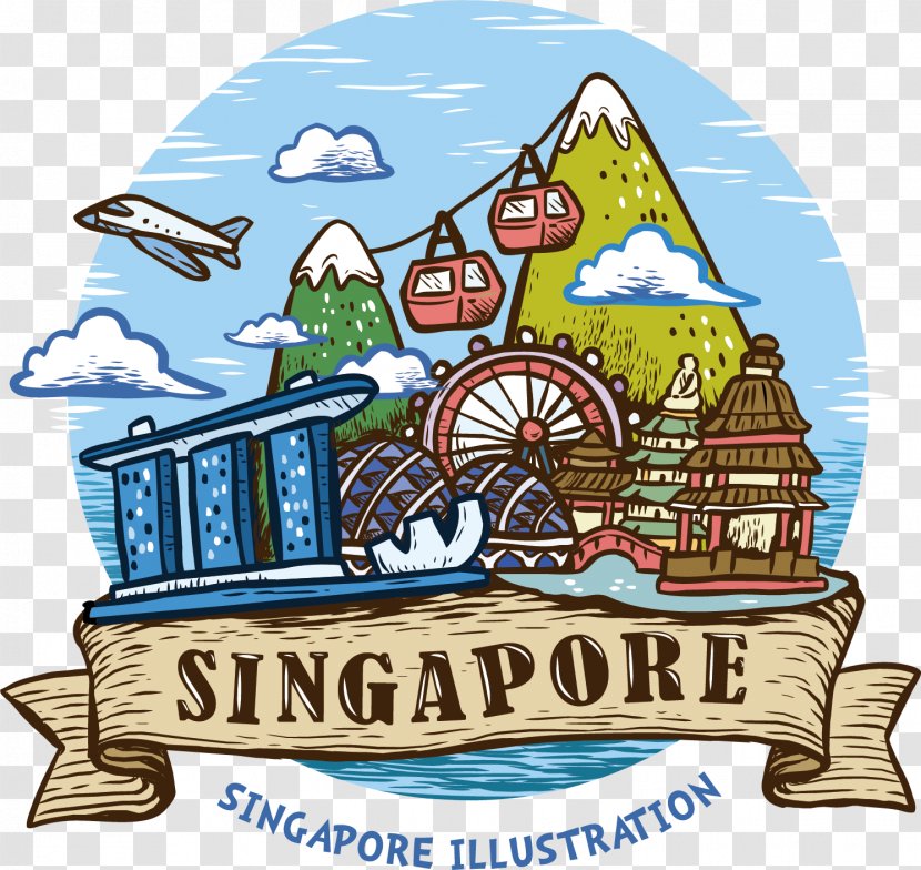 Merlion Park Marina Bay Sands Public Service Division Vectors Technology Pte Ltd Clip Art - Tree - Hand Painted In Singapore Vector Transparent PNG