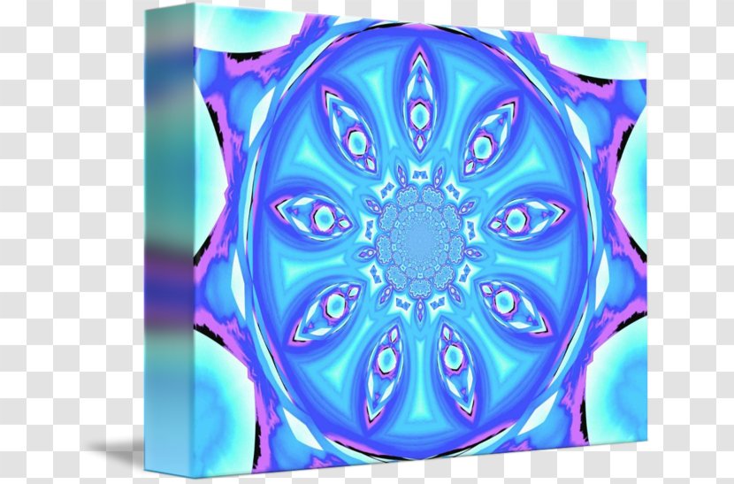 Kaleidoscope Symmetry Pattern - Electric Blue Transparent PNG