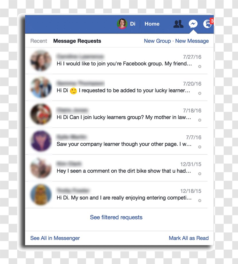 Facebook Messenger Message Messaging Apps Instagram - Text Transparent PNG