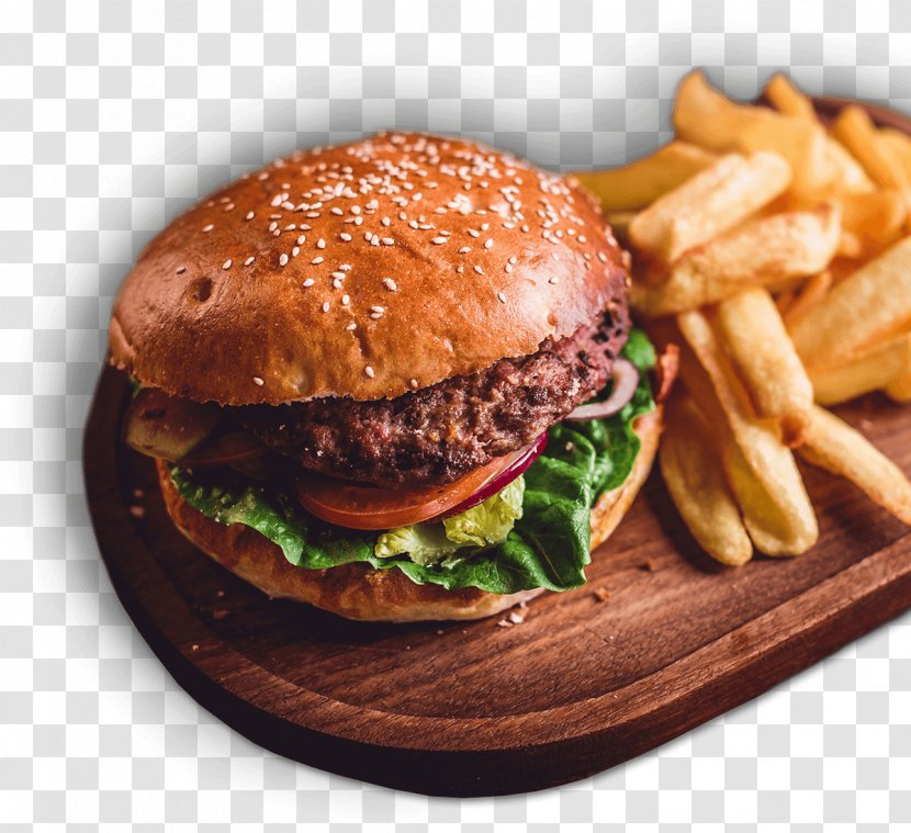 Buffalo Burger Cheeseburger Hamburger Fast Food Breakfast Sandwich - Restaurant - And Fries Transparent PNG