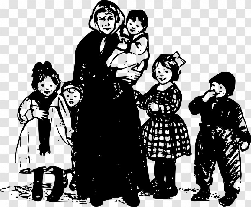 Woman Child Clip Art - Monochrome - Grandmother Transparent PNG