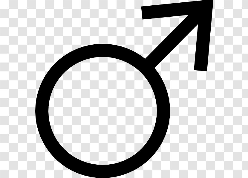 Gender Symbol Male Clip Art - Black And White - Masculine Cliparts Transparent PNG