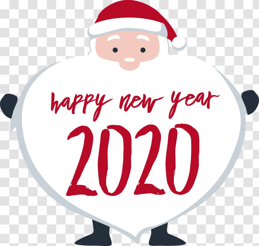 Santa Happy New Year - Years 2020 - Christmas Transparent PNG