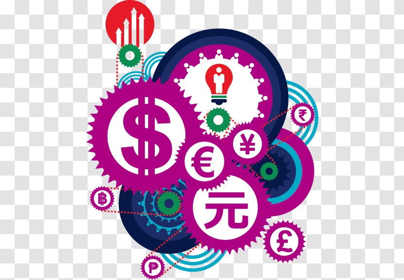 Currency Symbol Exchange Rate Illustration - Purple - Creative Technology With Money Transparent PNG