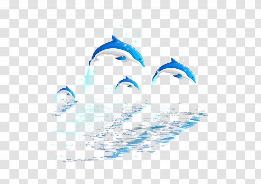 Dolphin Jumping Illustration - Blue - Dolphins Transparent PNG