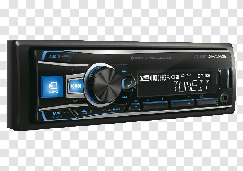 Vehicle Audio ALPINE UTE-92BT Car Stereo Receiver Automotive Head Unit Alpine Electronics CDE-185BT - Iso 7736 Transparent PNG