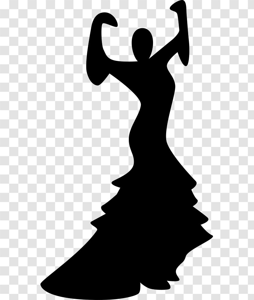 Dance Flamenco Silhouette Female - Black And White Transparent PNG