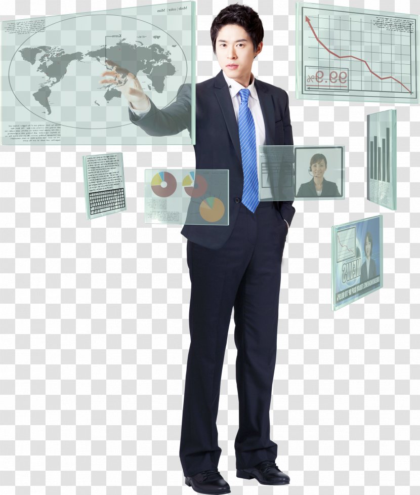 Antreprenor - Entrepreneurship - Business Man And Chart Transparent PNG