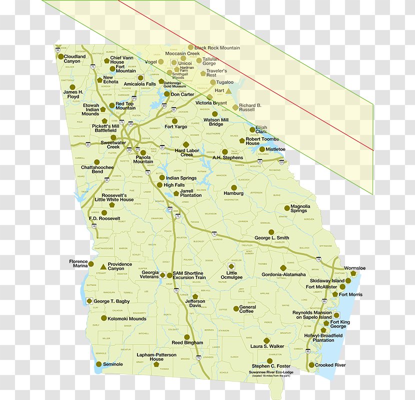 Kentucky Map Georgia On My Mind State Park - Plan Transparent PNG
