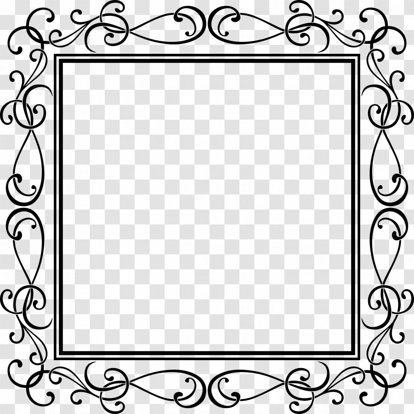 Picture Frames White Line Art Pattern - Border - Flower Transparent PNG