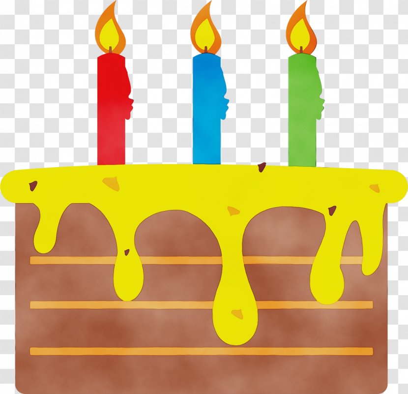 Birthday Candle - Yellow - Cake Decorating Supply Transparent PNG