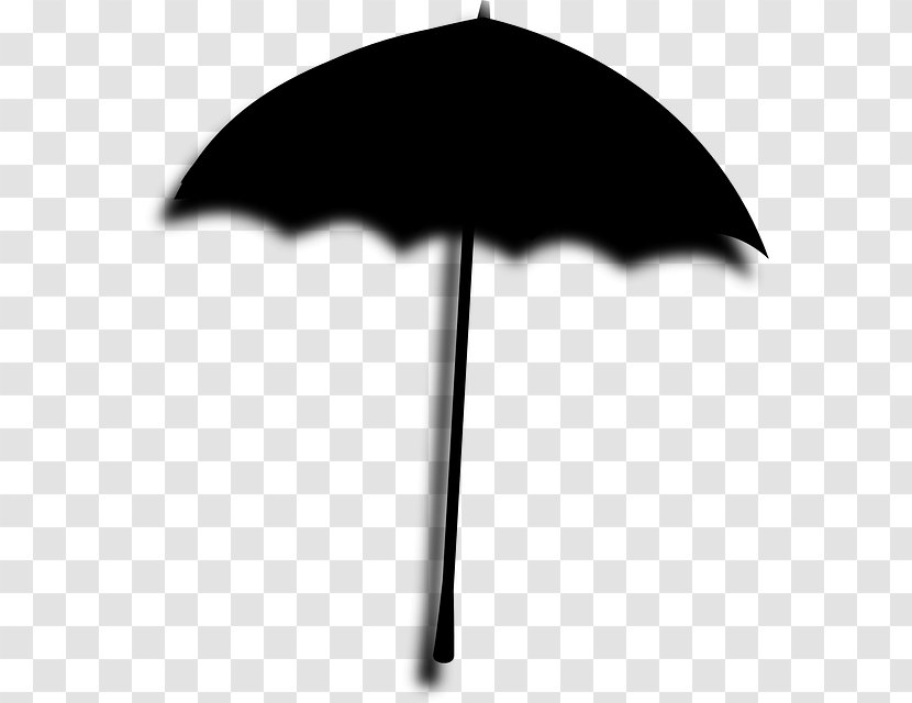 Umbrella Cartoon - Blackandwhite Silhouette Transparent PNG