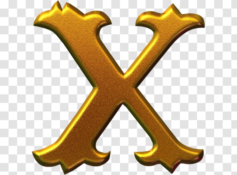 Letter Alphabet X Gold Transparent PNG