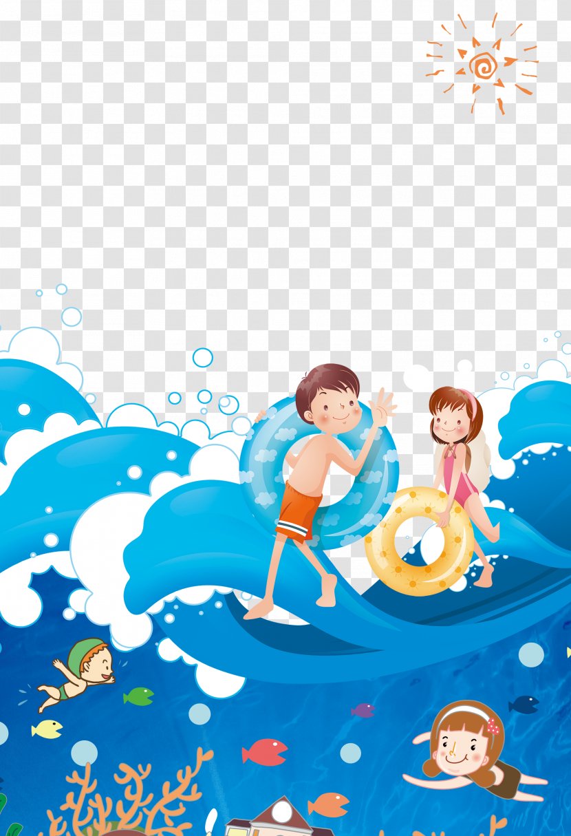 Swimming Poster Cartoon - Fictional Character - Training Background Pattern Transparent PNG